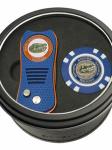 FLORIDA GATORS Golf Gift Tin w/Divot Tool, 2 Ball Markers and Poker Chip - Picture 1 of 4