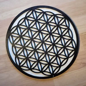 Large Wooden 3D Geometry Flower Of Life Wall Art Door Hanging Plaque Painted - Picture 1 of 9