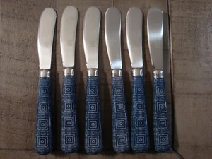 Quid Novi Trudy Blue Spreader (Butter Knife) #000306 6 pcs NEW - Picture 1 of 3
