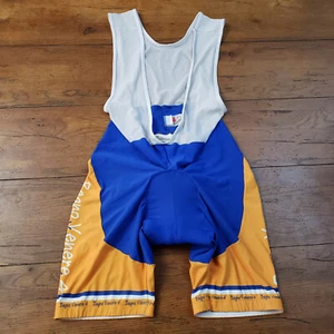 Anna Neri 3XL Cycling Bibshorts Vintage Italy 7" 16.5" (8/10) XXXL Orange Blue - Picture 1 of 13