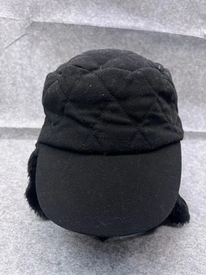 Jacob Ash Trapper Hat Cap Fitted Adult Large Black Ear Flap Wool Polyester Blend - Image 1 of 4