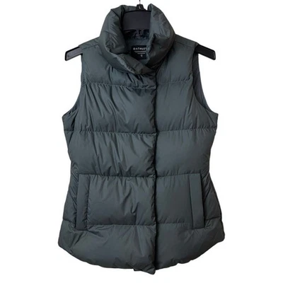 Athleta Downtown Vest Womens XS Gray Goose Down Puffer Water Repellant Snap Up - Image 1 of 4