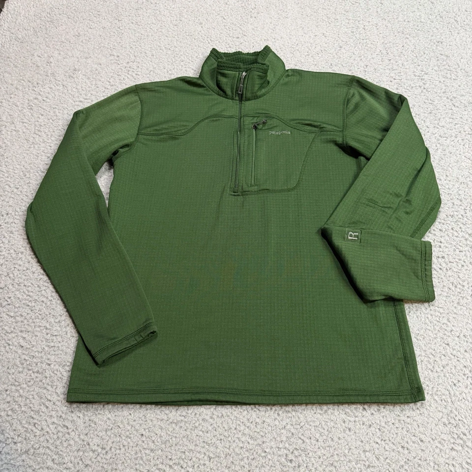Pullover Patagonia Para Hombres Grande Verde R1 Regulador Vellón Media Cremallera Senderismo Gorpcore Foto 1 de 4