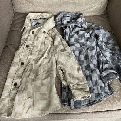 Camisas George Hats abotonadas a cuadros niños pequeños talla 2T-3T Foto 1 de 4