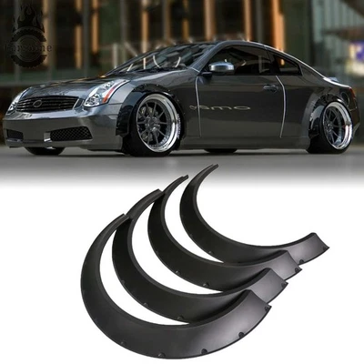 4Pcs Car Flexible Fender Flares Wide Body Wheel Arches Kit For Infiniti G35 G37 - Imagem 1 de 4