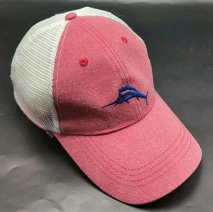 TOMMY BAHAMA hat pink/red and white adjustable cap - Picture 1 of 10