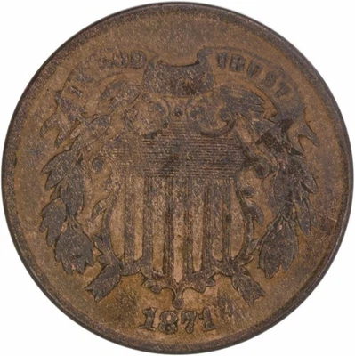 1871 Two Cent Piece F Uncertified #1009 - Image 1 of 2