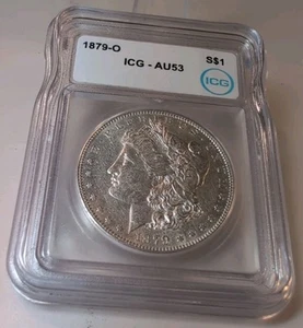 1879 O Morgan Silver Dollar ICG AU53 - Picture 1 of 6