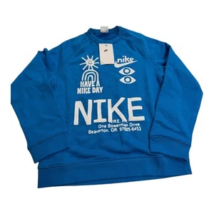 Nike Boys Large Beavertown Blue Pullover Sweatshirt Graphic Logo DQ8821‑435 - Picture 1 of 5