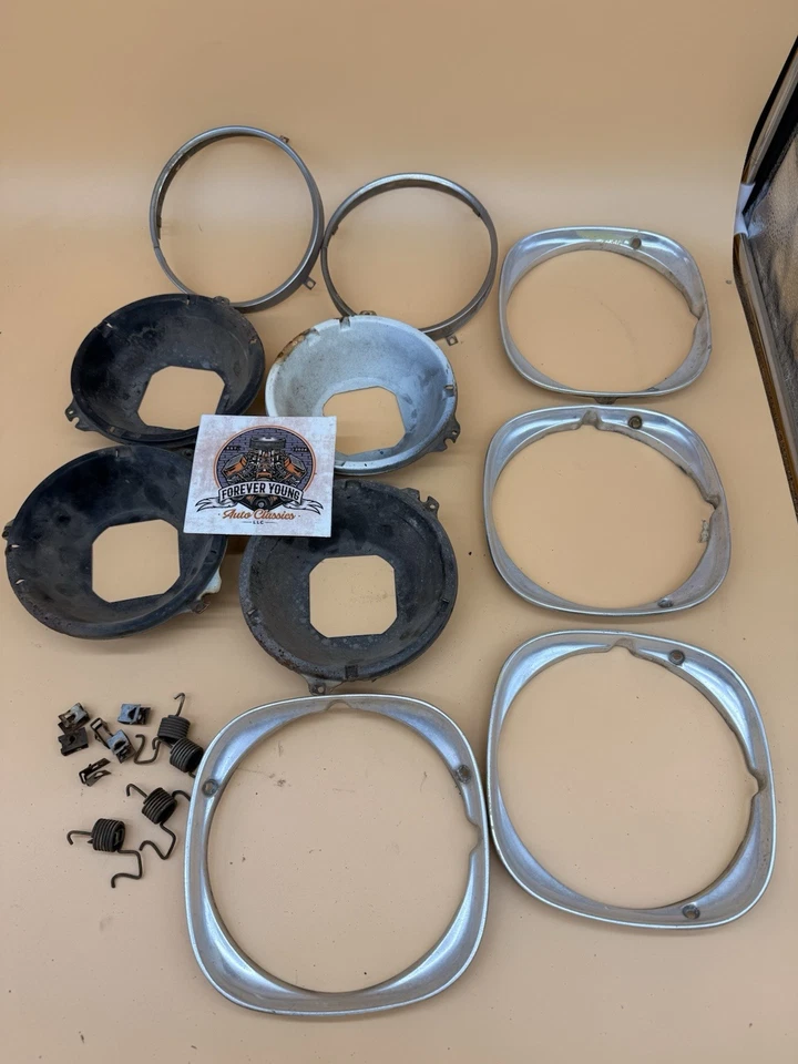 1970-1972 Pontiac Lemans E Tempest Conjunto de Moldura para Farol ORIGINAL - Imagem 1 de 4