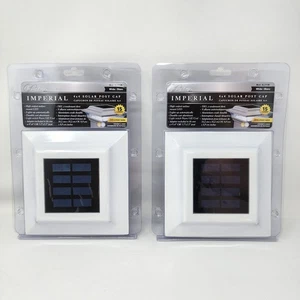 Classy Caps Imperial 4 in x 4 in White Aluminum LED Solar Post Caps (2 Pack) - Picture 1 of 7