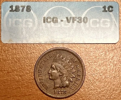 1878 Indian Head Cent ICG VF 30 Certified Set Collection Lot Crack-Out! 🔑 Date - Image 1 of 4