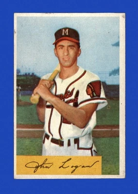 1954 Bowman Set-Break # 80 Johnny Logan VG-VGEX *GMCARDS* - Image 1 of 2