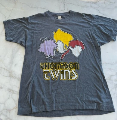 Camiseta De Colección 1985 THOMPSON TWINS 85-86 Tour of Future Gris Pantalla XL Estrellas Foto 1 de 4
