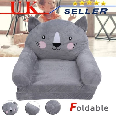 Kids Sofa Bed Cat Chair 2-in-1 Folding Couch Comfy Convertible Sofa To Lounger - Image 1 of 4