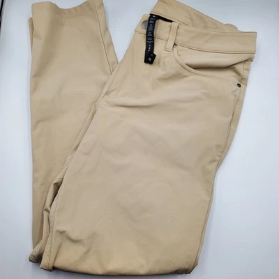 Pantalones Lululemon ABC Calce Clásico Caqui Tostado Para Hombre Talla 32 Entrepierna 29.5 Tech Stretch Foto 1 de 4