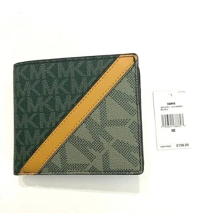 Michael Kors Cooper Leather Wallet Billfold Coin Pocket Multicolor - Picture 1 of 5