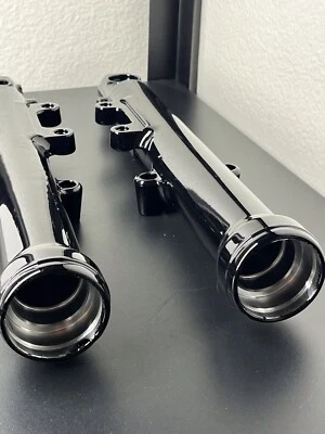 HARLEY FXDL FXR 2000 05 LOWRIDER DUAL DISC SLIDERS 3/4 Black FORK LEGS EXCHANGE - Image 1 of 4