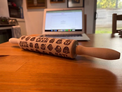 Star Wars Wooden Embossing Rolling Pin; Vader, Boba Fett, Chewie; FREE SHIPPING - Image 1 of 2