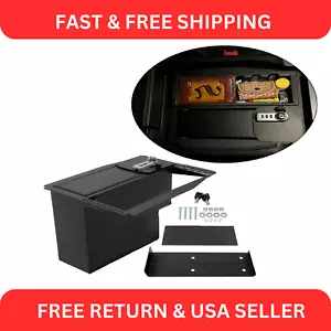 Center Console Safe Lock Vault For 15-22 Ford F150 Raptors F250 F350 Super Duty - Picture 1 of 13