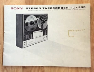 Vtg SONY Stereo Tapecorder TC-355 Reel-to-Reel Tape Recorder Instruction Manual - Imagen 1 de 1