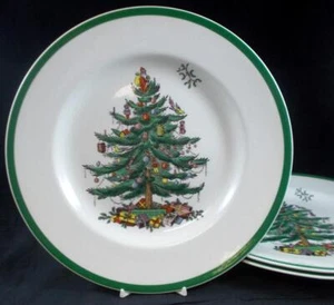 Spode Christmas Tree Lot of 3 Dinner Plates 10 3/8 Inches Made in England S3324 - Picture 1 of 5