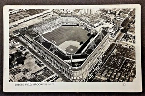 Brooklyn NY Real Photo Postcard Aerial view  of Ebbets Field - Picture 1 of 2