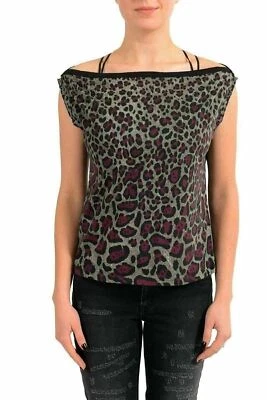 Top sin mangas Just Cavalli para mujer estampado animal cuello barco EE. UU. S IT 40 Foto 1 de 4
