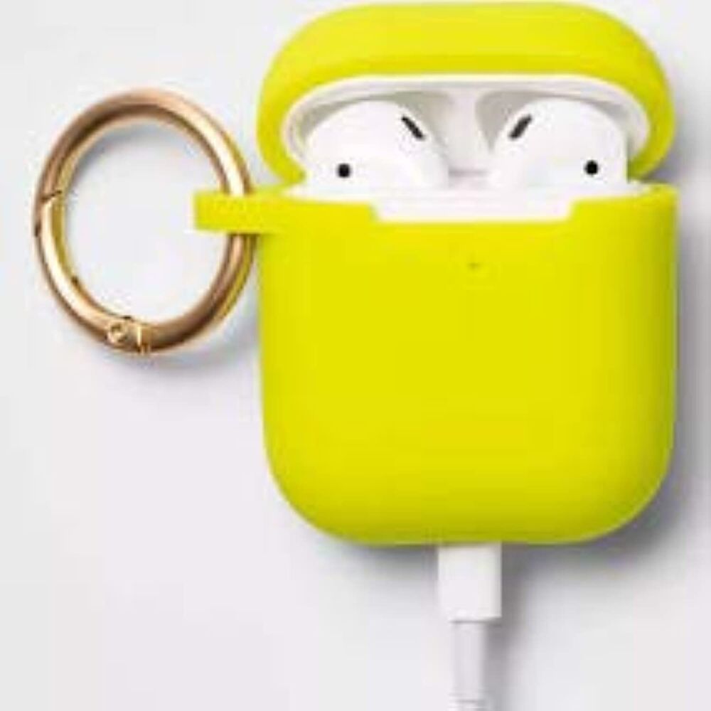 Heyday Apple Airpod Gen 1/2 Silicone Case with Clip - Lime Green