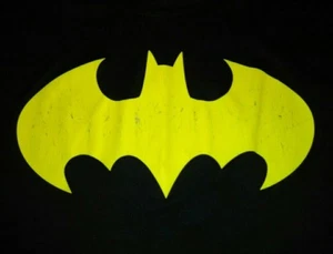 Batman schwarz Polyester Shirt 2X Symbol gelb DC Comics Freizeit Training Laufen - Bild 1 von 6