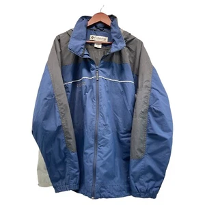 Columbia Hombres 2XL Azul Gris Blanco Transpirable Cremallera Completa Chaqueta Con Capucha - Imagen 1 de 9