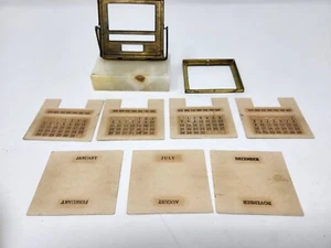 Vintage Perpetual Calendar Marble Base, Brass by Diamond Point - Picture 1 of 6