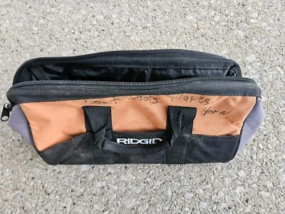 Ridgid Zippered Tool Bag 16x10x8  Side Pockets Canvas Double Handles Used  - Image 1 of 4