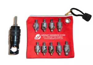 AIRCRAFT TOOLS STANDARD COUNTERSINK CAGE / MICROSTOP 10PC KIT - Picture 1 of 3