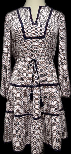 Abito Tory Burch multicolore maniche a spuffo vita taglia 6 eccellente