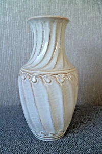 Mid Century Carstens Tonnieshof West German Lava Vase 7222 - 30 cm weiß braun - Bild 1 von 14