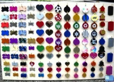 Medaglietta Cani Gatti Incisione Gratuita Personalizzata + Anellino Varie Forme - Immagine 1 di 4