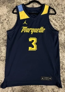 Air Jordan Marquette Golden Eagles Dwyane Wade Blue NCAA Basketball Jersey M - Picture 1 of 7