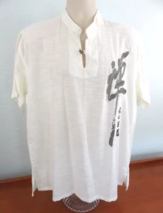 Razia Men's White Lightweight Thai Short Sleeve Pullover Shirt Size XL - Picture 1 of 7
