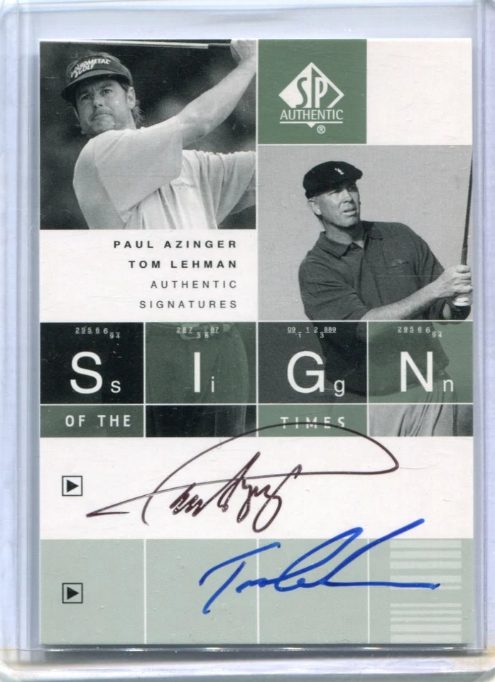2002 SP Authentic Golf - PAUL AZINGER  TOM LEHMAN - Sign of the Times Autograph - Image 1 of 1