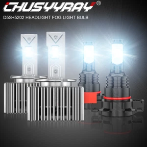 For 2016-2020 Chevrolet Silverado Combo D5S LED Headlight Bulbs + 5202 Fog Light - Picture 1 of 14