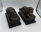 Bronze Lion Bookend Set By Stickley Furniture Made In Brazil Metal RARE