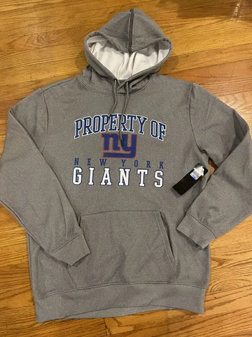 NWT 'Property of NY Giants' Hoodie NFL Team Apparel Fleece Line Sweatshirt Large Cover