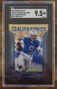 2022 Donruss Optic Elite Series Rookies Gold Prizm Jameson Williams Graded 9.5