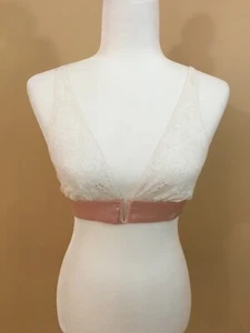 Bralette Free People Intimately Blanco Floral Encaje Melocotón Banda Satén - Talla Pequeña  - Imagen 1 de 5