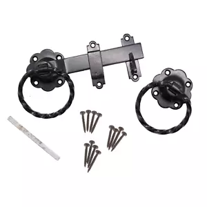 Twisted Ring Gate or Door Latch Set Seriously Twisted BLACK - Picture 1 of 9