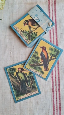 25 ANCIENNES CARTES ECOLE BON POINT DECOR OISEAUX JOUET ENFANTS - Photo 1/4