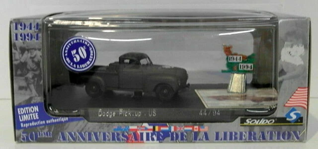 SOLIDO 1:43 DIE CAST METAL DODGE PICK UP US 1944/94 50° ANNIVERSARIO  ART 449437 - Immagine 1 di 1