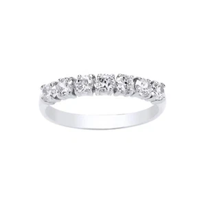 9ct White Gold Eternity Ring Anniversary Band Full Hallmark - Picture 1 of 4
