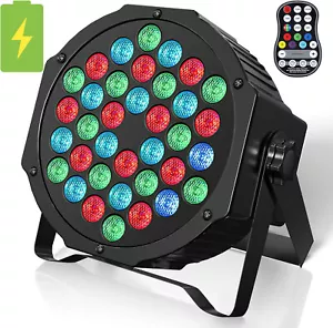 36 LED Wireless Battery & Mains PAR DJ Light, Remote, DMX Pro DJ Stage Light - Picture 1 of 6